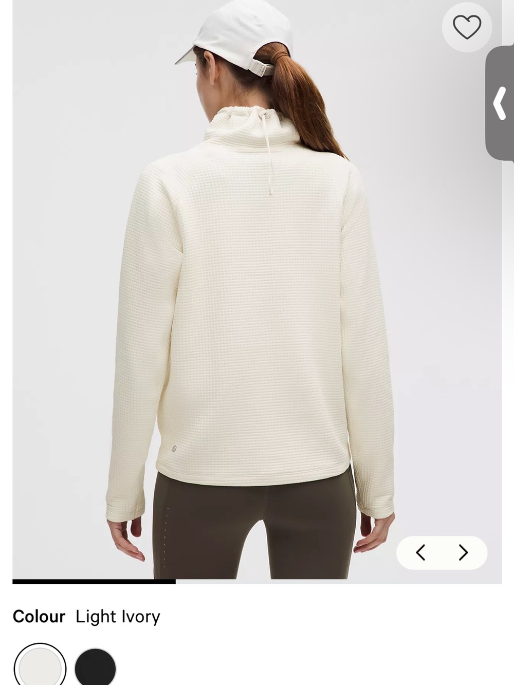 Lululemon Waffle-Knit Funnel-Neck Long-Sleeve Shirt size 6 - Picture 3 of 12